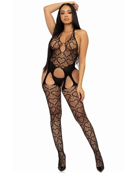 Бодистокинг Leg Avenue Net suspender bodystocking One size Black (SO8586)