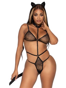 Leg Avenue Roleplay Sex Kitten Black O/S