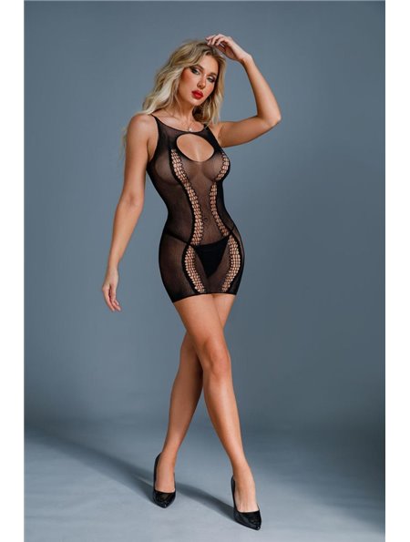 Платье-сетка Caprice Lingerie Model 06 One size Black, мелкая сетка, кружево