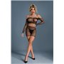 Бодистокинг Caprice Lingerie Model 07 One size Black, топ, велосипедки, сетка со стразами