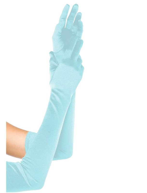 Длинные перчатки Leg Avenue Extra Long Satin Gloves light blue