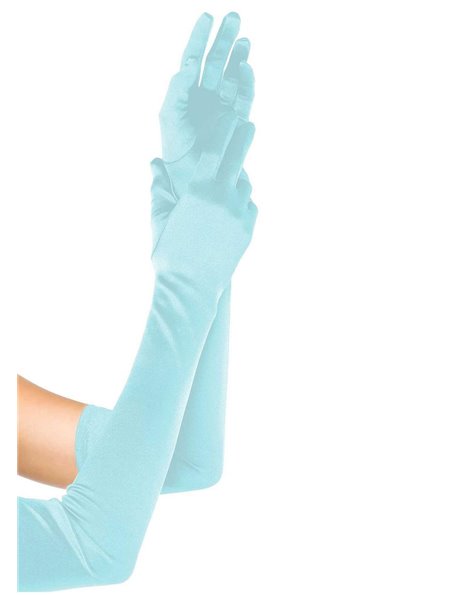 Длинные перчатки Leg Avenue Extra Long Satin Gloves light blue