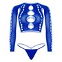 Комплект Leg Avenue Long sleeve crop top & string Royal Blue One Size