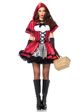 Костюм красной шапочки Leg Avenue Gothic Red Riding Hood L платье и накидка (SO9124)