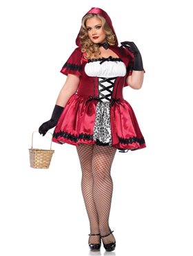 Костюм красной шапочки Leg Avenue Gothic Red Riding Hood 3XL–4XL платье и накидка (SO9127)