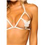 Комплект Leg Avenue Open cup bra and pearl panty White