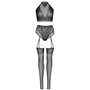 Комплект Leg Avenue Crop top and garter panty Black