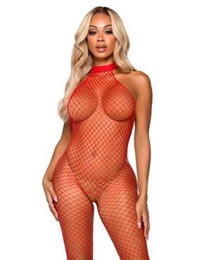 Бодистокинг Leg Avenue Racer neck bodystocking Red