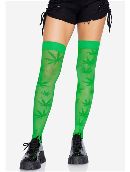 Чулки Leg Avenue 420 Net thigh highs Green