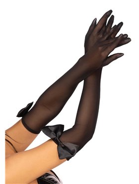 Длинные перчатки Leg Avenue Opera length bow top gloves Black