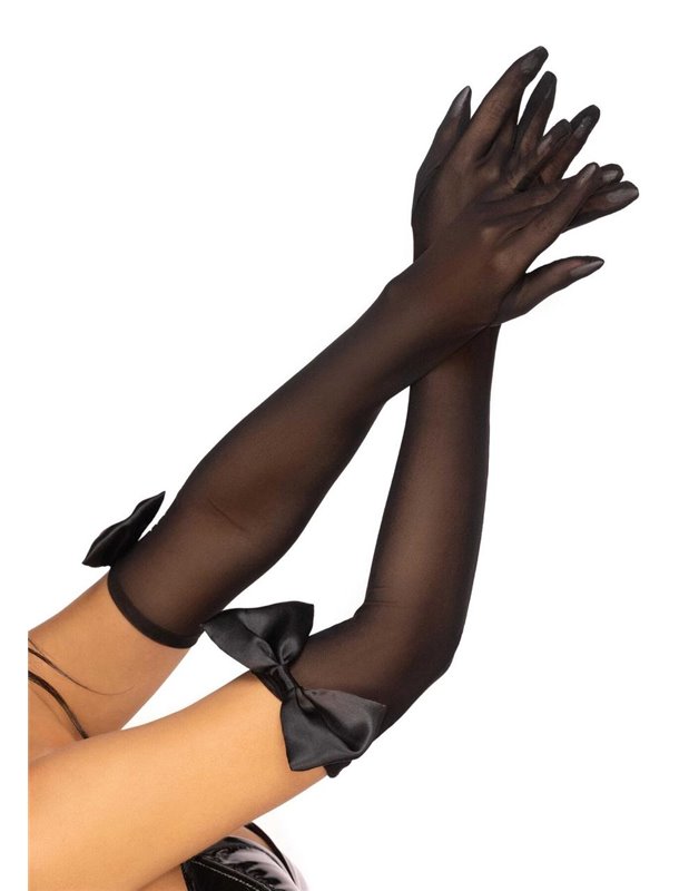 Длинные перчатки Leg Avenue Opera length bow top gloves Black