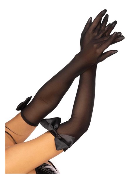 Длинные перчатки Leg Avenue Opera length bow top gloves Black