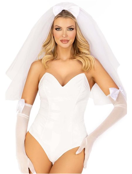 Эротический костюм невесты Leg Avenue Tiered bridal veil O/S