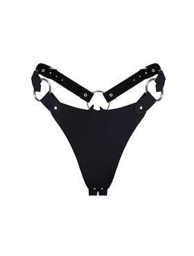 Трусики из натуральной кожи Feral Feelings - String Bikini Black