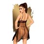 Бэби-долл с ажурным браллетом и ассиметричным подолом Penthouse - Naughty Doll Black M/L