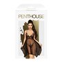 Бэби-долл с ажурным браллетом и ассиметричным подолом Penthouse - Naughty Doll Black M/L