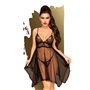 Бэби-долл с ажурным браллетом и ассиметричным подолом Penthouse - Naughty Doll Black S/M