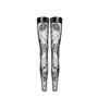 Чулки Noir Handmade F243 Tulle stockings with patterned flock embroidery - XL