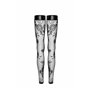 Чулки Noir Handmade F243 Tulle stockings with patterned flock embroidery - XL