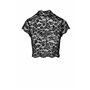 Топ Noir Handmade F303 Essence lace top with high collar - 3XL