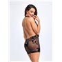 Платье Noir Handmade F313 Mythos mini flocked mesh dress with jewelry rhinestone chain - L