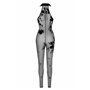 Бодистокинг Noir Handmade F315 Ego flocked mesh halter catsuit - L