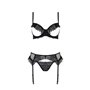 Комплект Passion KERRIA SET WITH OPEN BRA black XXL/XXXL - ECO Passion