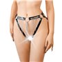Сексуальные гартеры-трусики Art of Sex - Xena с цепями, L-2XL, цвет черный