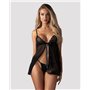 Пеньюар и трусики Obsessive Blomentis babydoll & thong XS/S
