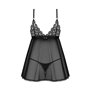 Пеньюар и трусики Obsessive Blomentis babydoll & thong M/L
