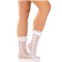 Носочки ажурные с рюшами Leg Avenue Mini Bow Lace Anklet White