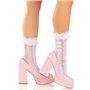 Носочки ажурные с рюшами Leg Avenue Mini Bow Lace Anklet White