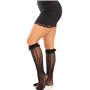 Носочки ажурные с рюшами Leg Avenue Sweetheart Ruffle Cuff Knee Highs Black, высокие