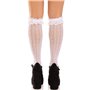 Носочки ажурные с рюшами Leg Avenue Sweetheart Ruffle Cuff Knee Highs White, высокие