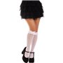 Носочки ажурные с рюшами Leg Avenue Sweetheart Ruffle Cuff Knee Highs White, высокие