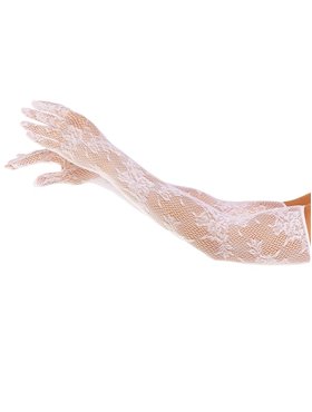 Митенки Leg Avenue Lace Opera Length Gloves White (SX1056)