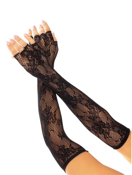 Митенки Leg Avenue Lace Opera Length Fingerless Gloves Black (SX1057)