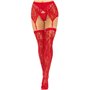 Чулки Leg Avenue Leg Avenue Lace thigh highs & garterbelt Red One Size