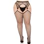 Чулки Leg Avenue Stokings with O-ring Attached Garter Belt Black 1X/2X