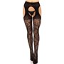 Чулки Leg Avenue Eyelet lace suspender hose Black One Size