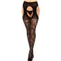 Чулки Leg Avenue Eyelet lace suspender hose Black One Size