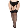 Чулки Leg Avenue Wide Top Rhinestone Sheer Stockings Black 1X/2X