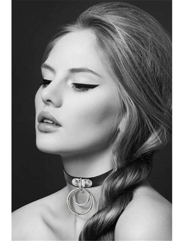 Чокер з двома кільцями Bijoux Pour Toi - TWO RINGS, екошкіра