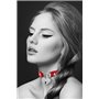 Чокер з замочком-сердечком Bijoux Pour Toi - HEART LOCK Red, екошкіра