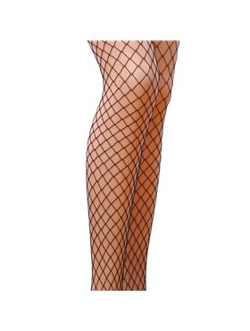Колготки в сіточку без виділених трусиків Passion TI019 типу Кабаретка 1/2 (fishnet), nero