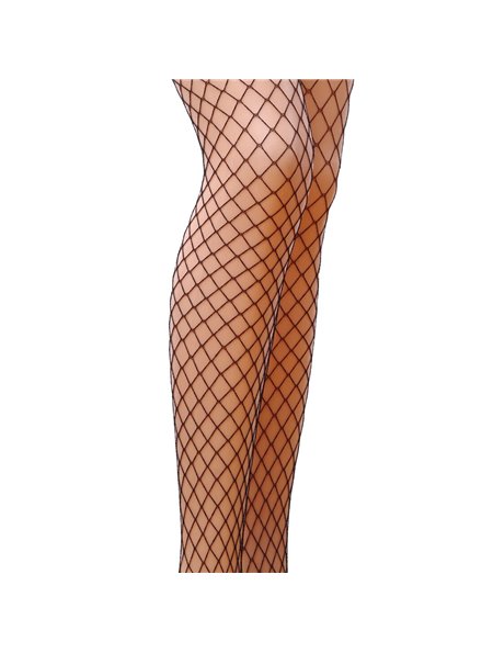 Колготки в сіточку без виділених трусиків Passion TI019 типу Кабаретка 3/4 (fishnet), nero