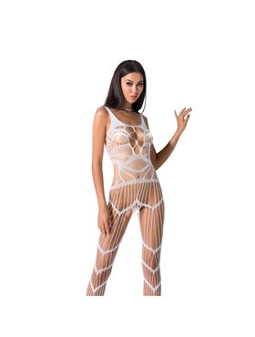 Бодістокінг Passion BS058 white, комбінезон, дуже повітряний