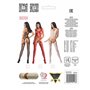 Бодістокінг Passion BS059 red, комбінезон, імітація панчох