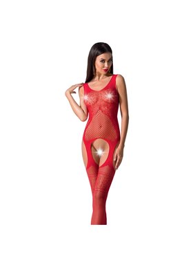Бодістокінг Passion BS061 red, комбінезон, імітація панчіх
