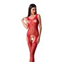 Бодістокінг Passion BS061 red, комбінезон, імітація панчіх